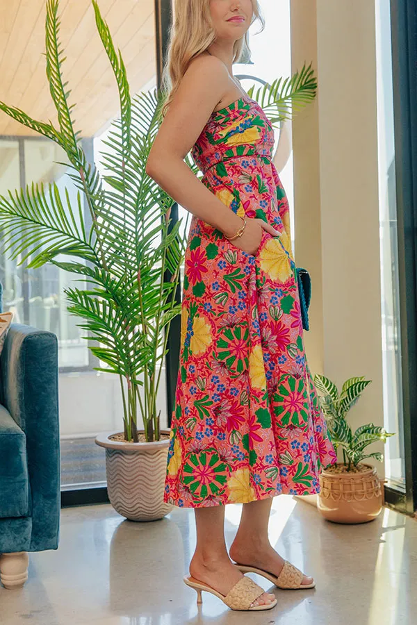 Fiesta Floral Ruched Midi Dress sold by Impressions product image thumbnail 5