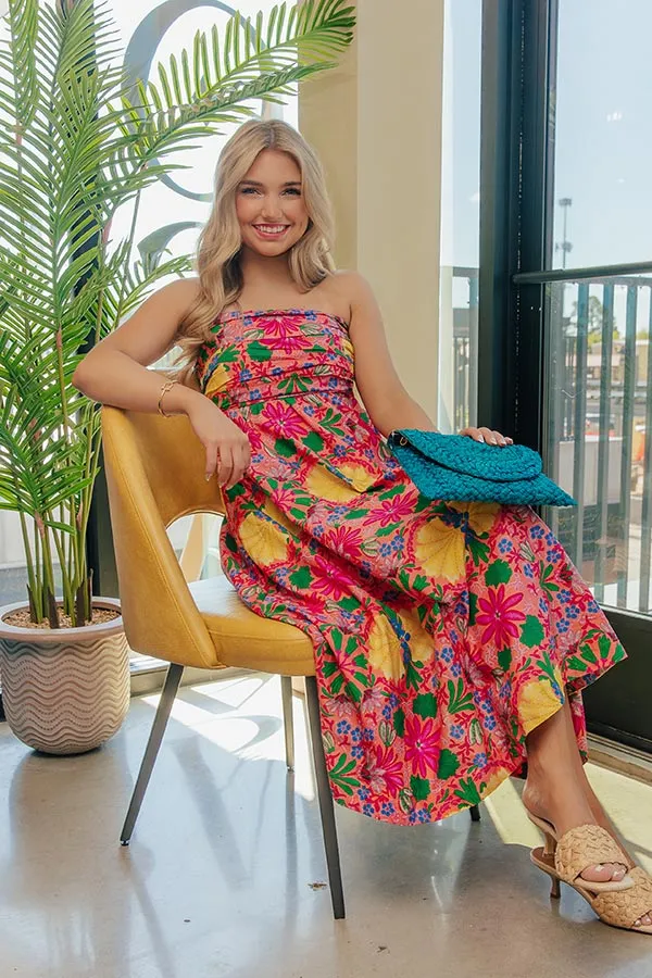 Fiesta Floral Ruched Midi Dress sold by Impressions product image thumbnail 3