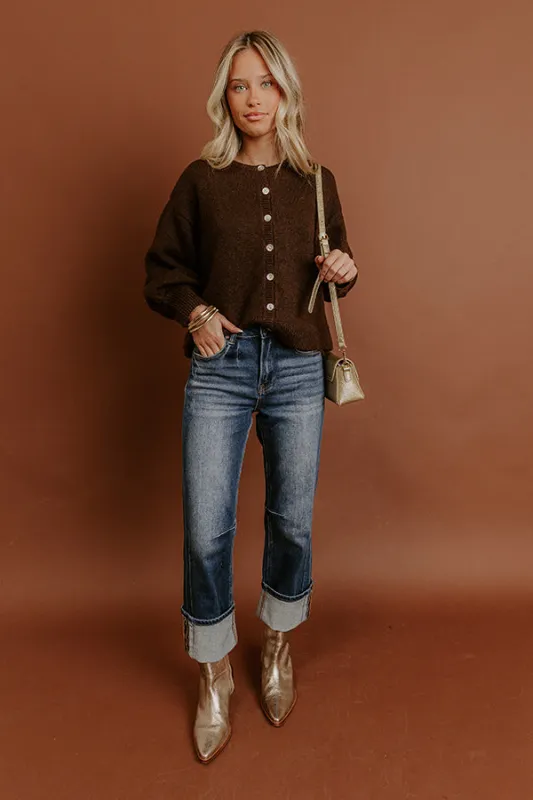 RISEN Kristy High Waist Straight Leg Jean in Dark Wash made by Risen