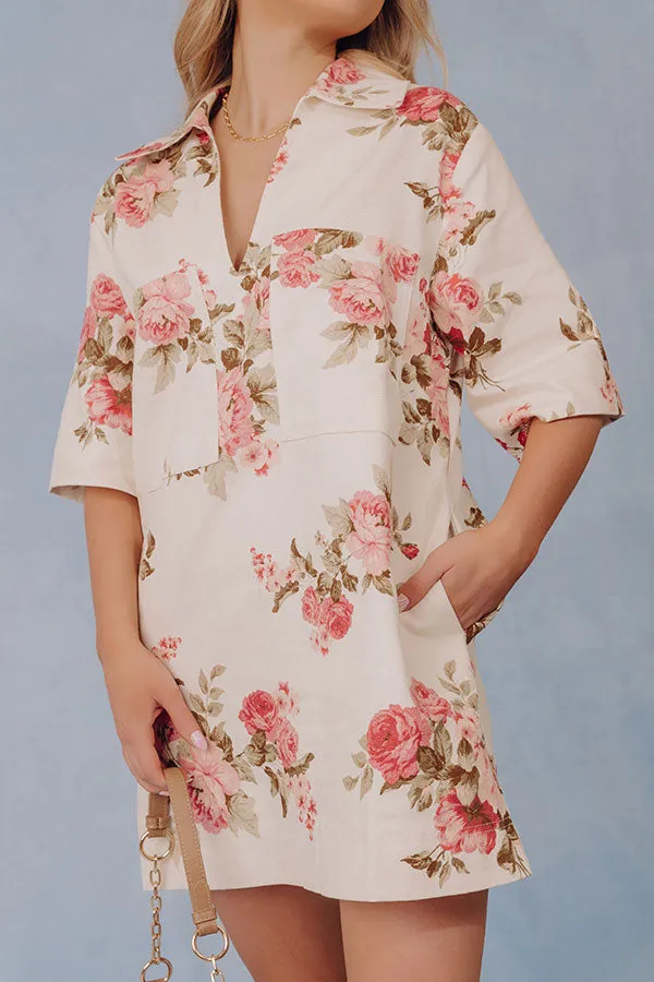 Rooftop Garden Floral Denim Mini Dress sold by Impressions product image thumbnail 3