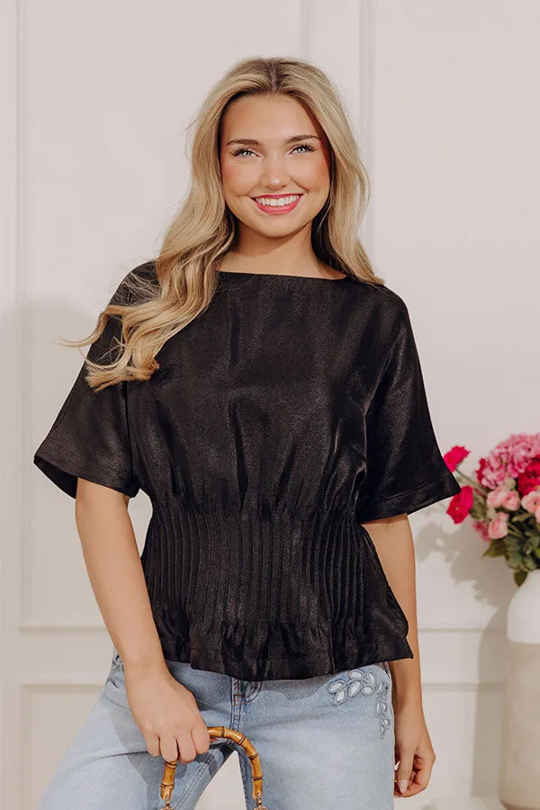 Elite Elegance Pleated Top in Black sold by Impressions product image thumbnail 2