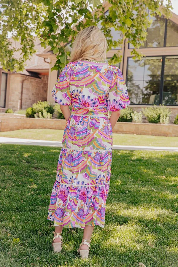 Santorini Coast Floral Tiered Midi Dress sold by Impressions product image thumbnail 4
