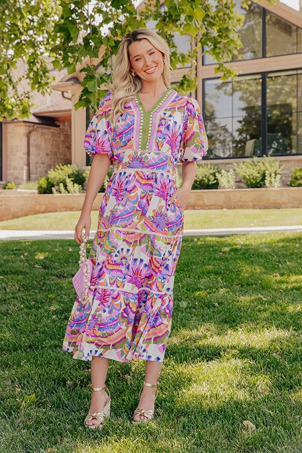 Santorini Coast Floral Tiered Midi Dress sold by Impressions product image thumbnail 3