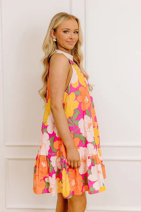 Gardenia Gorgeous Floral Mini Dress in Orange sold by Impressions product image thumbnail 4