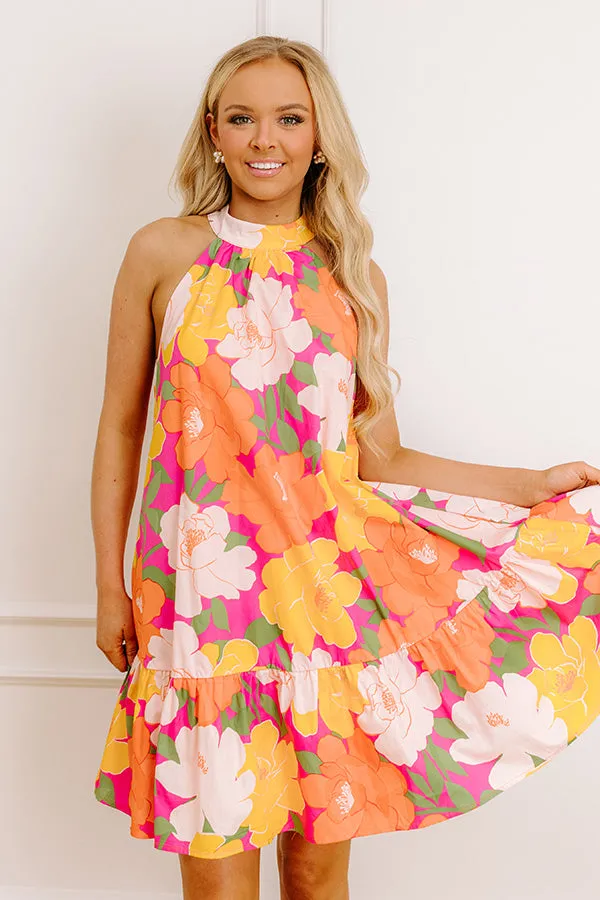 Gardenia Gorgeous Floral Mini Dress in Orange sold by Impressions product image thumbnail 2