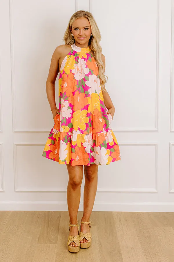 Gardenia Gorgeous Floral Mini Dress in Orange sold by Impressions product image thumbnail 3