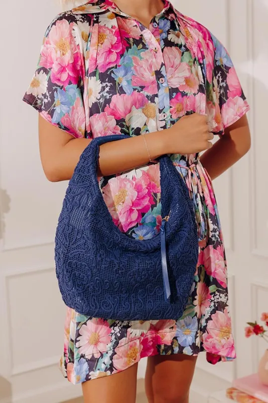 Micah Lace Hobo Bag in Navy made by Urban Expressions