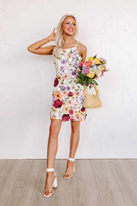 Poised For Romance Embroidered Mini Dress In White sold by Impressions