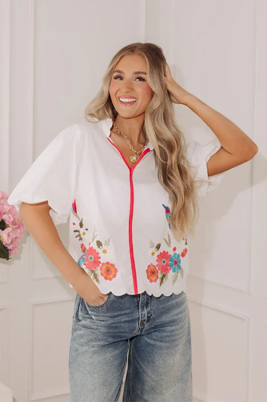 Wildflower Song Embroidered Top made by Impressions