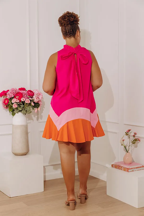 Sunset Social Color Block Mini Dress Curves sold by Impressions product image thumbnail 4
