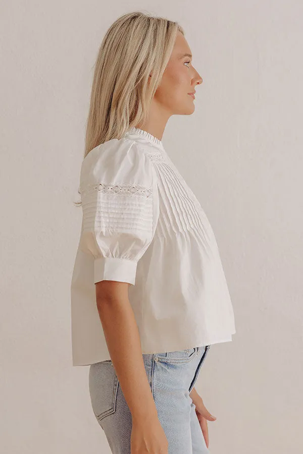 Love in the Details Pleated Top in White sold by Impressions product image thumbnail 4