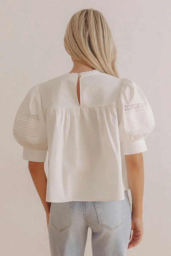 Love in the Details Pleated Top in White sold by Impressions product image thumbnail 5