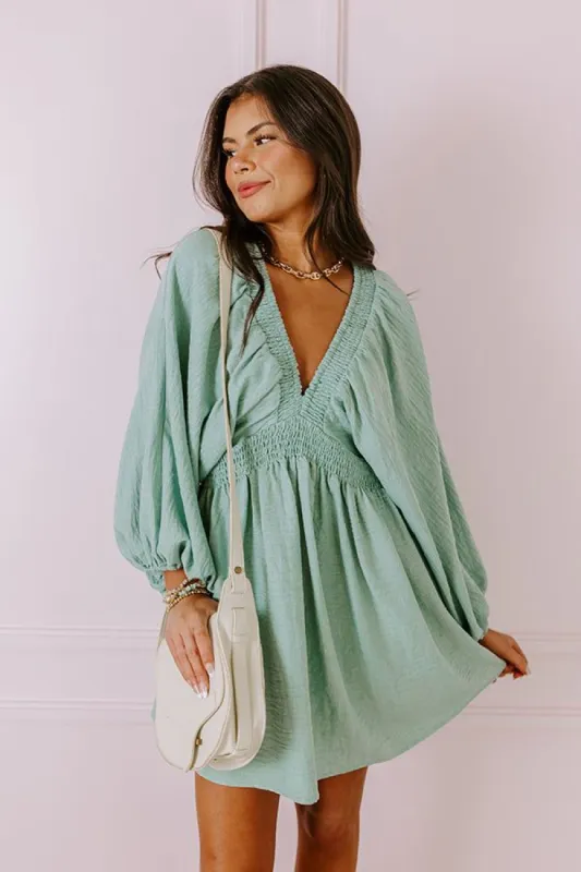 Around The Block Babydoll Dress In Pear sold by Impressions