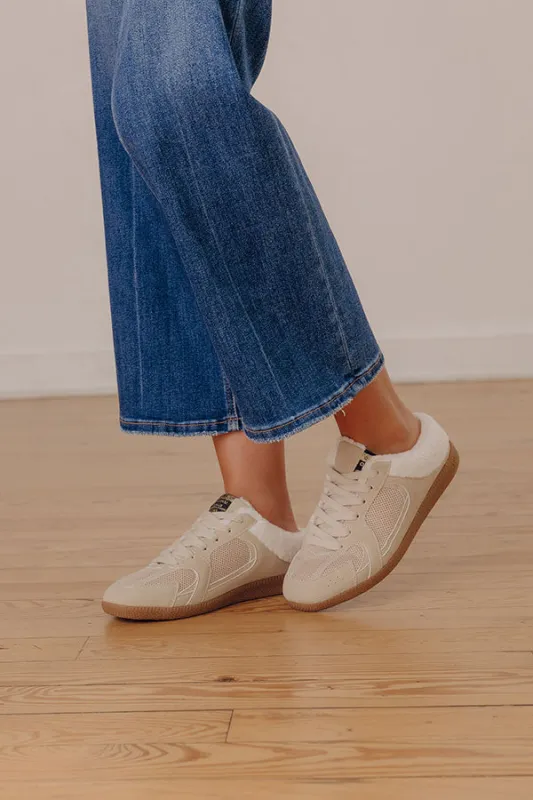 Margo Faux Nubuck Slip On Sneaker in Warm Taupe made by Vintage Havana