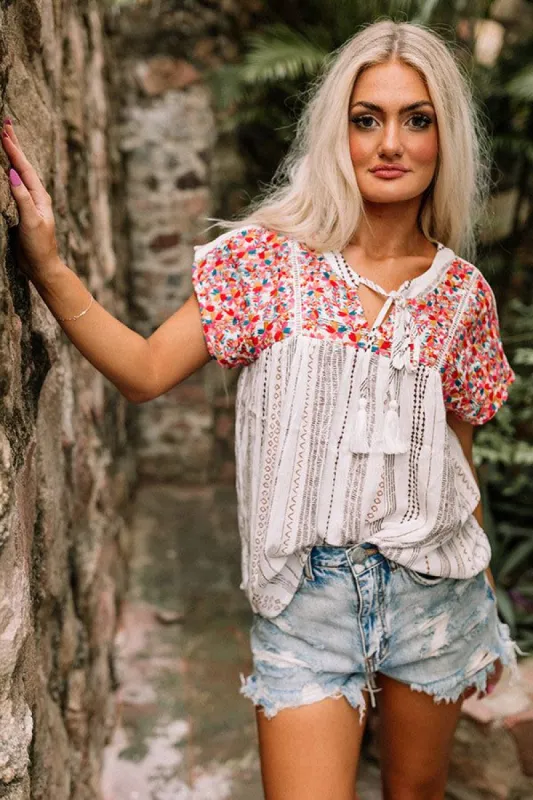 Private Cabana Embroidered Top sold by Impressions