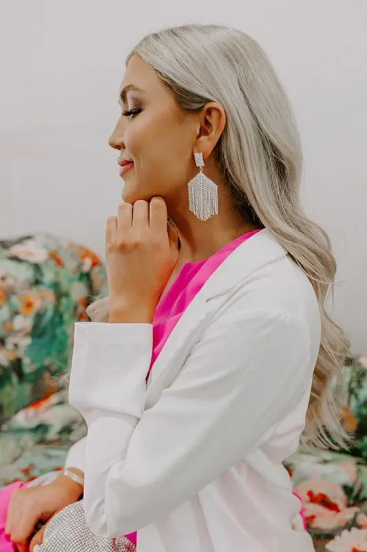 Shimmer So Stunning Rhinestone Earrings In Silver sold by Impressions