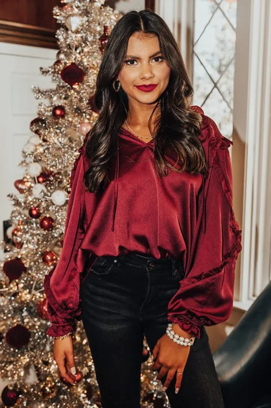 Prosecco And Poise Satin Top In Wine sold by Impressions