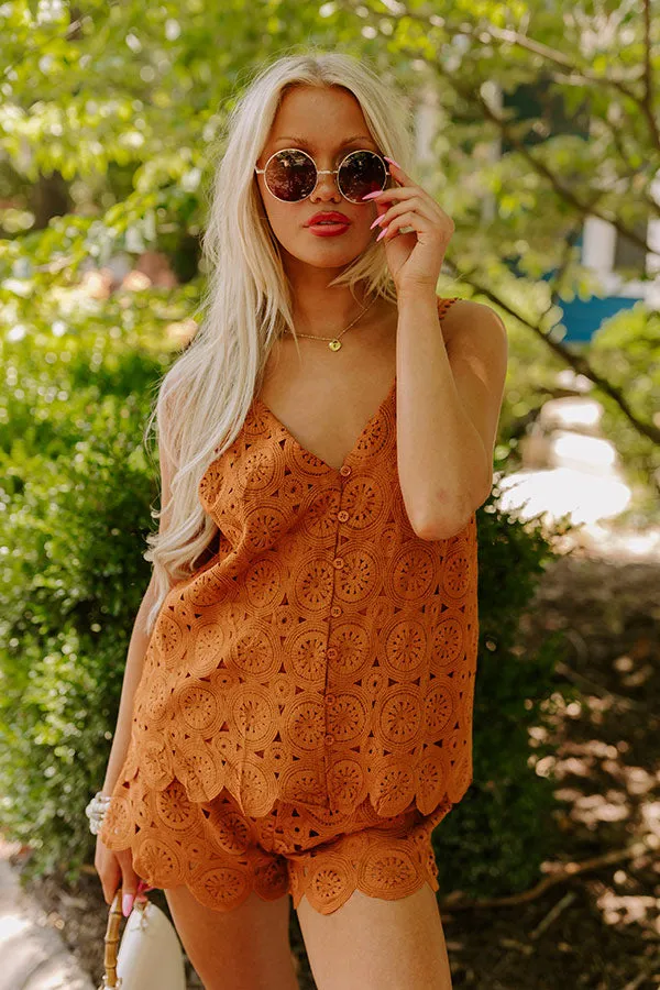 Under The Tucson Sun Crochet Top in Rust sold by Impressions product image thumbnail 3