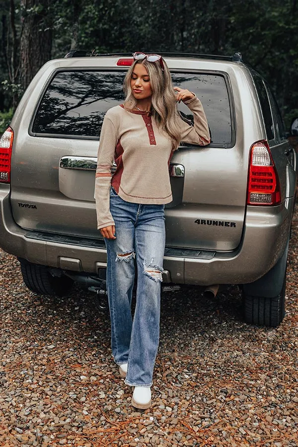 Adorable Vibes Henley Top In Beige sold by Impressions product image thumbnail 2