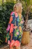 Floral Embrace Mini Dress in Navy Curves sold by Impressions