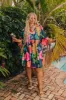 Floral Embrace Mini Dress in Navy Curves sold by Impressions