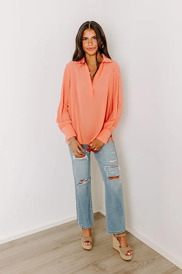 Charleston Getaway Shift Top in Coral sold by Impressions