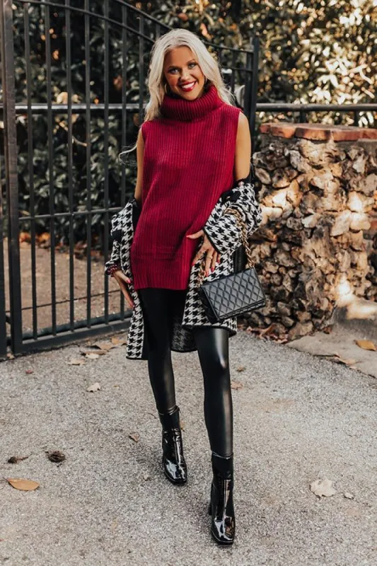 There For You Sweater Top In Wine sold by Impressions