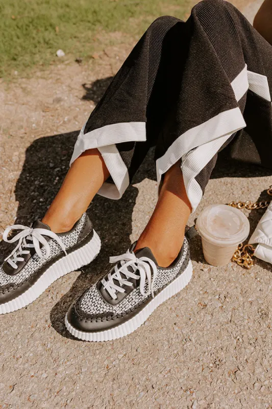 The Terra Tweed Platform Sneaker in Black sold by Impressions