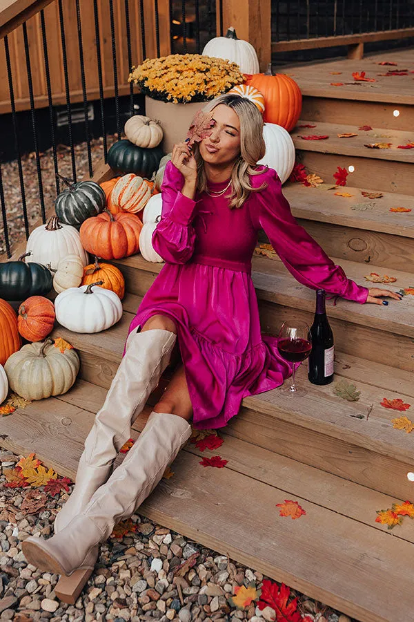 Gather The Courage Shift Dress In Fuchsia sold by Impressions