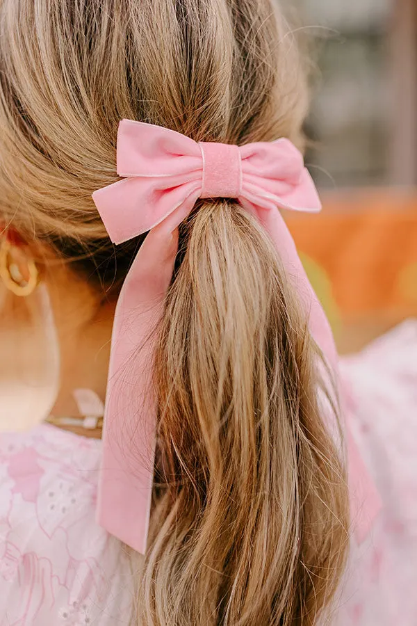 Crushing On You Velvet Bow Hair Clip in Pink sold by Impressions product image thumbnail 2