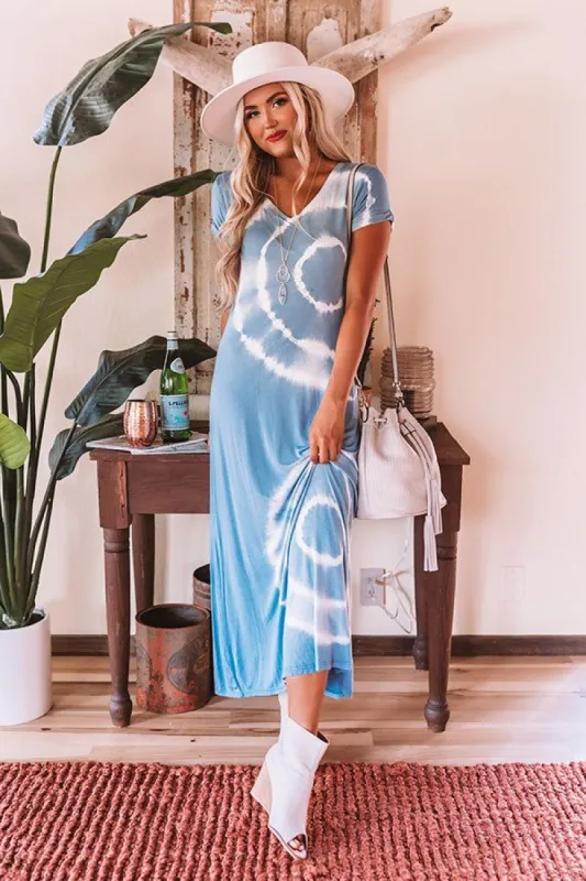 Pacific Coast Highway Tie Dye Maxi In Airy Blue sold by Impressions