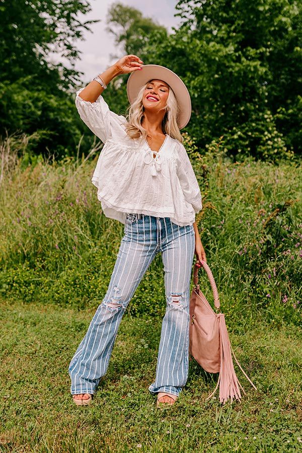 Wild Dreams Babydoll Top In White sold by Impressions product image thumbnail 4