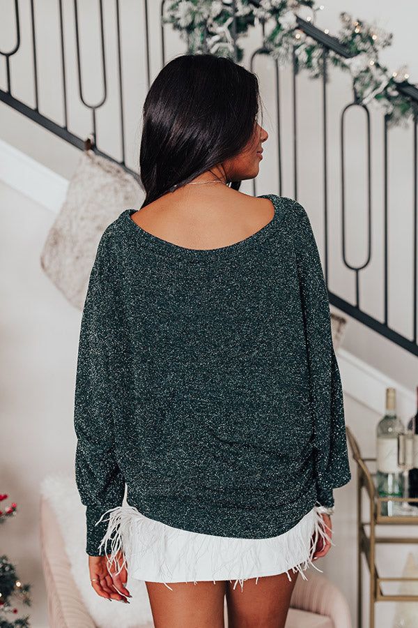 Shimmery Babe Shift Top In Hunter Green sold by Impressions product image thumbnail 5