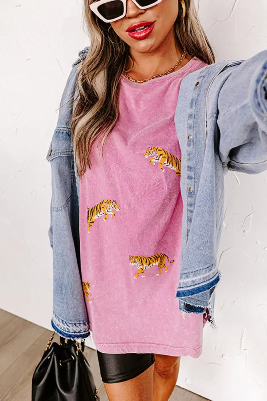 Easy Tiger Mineral Wash Graphic Tee in Pink sold by Impressions