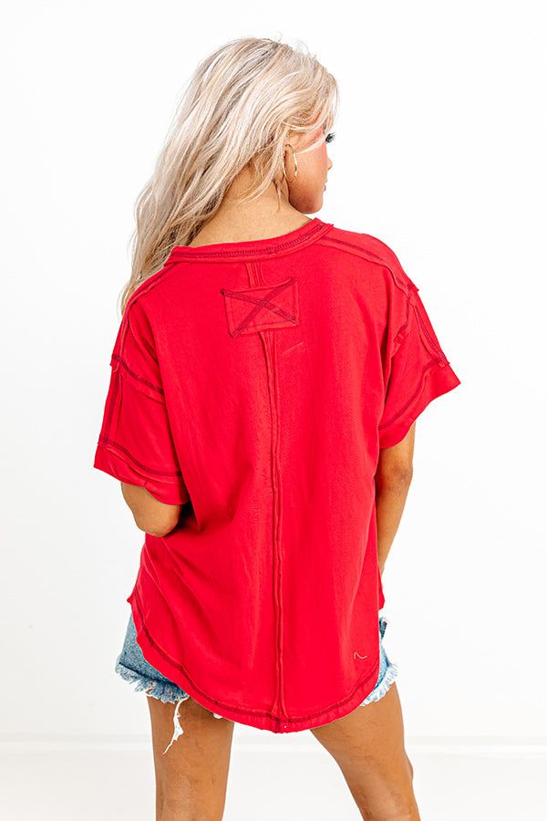 Take The Time Tee In Red sold by Impressions product image thumbnail 5