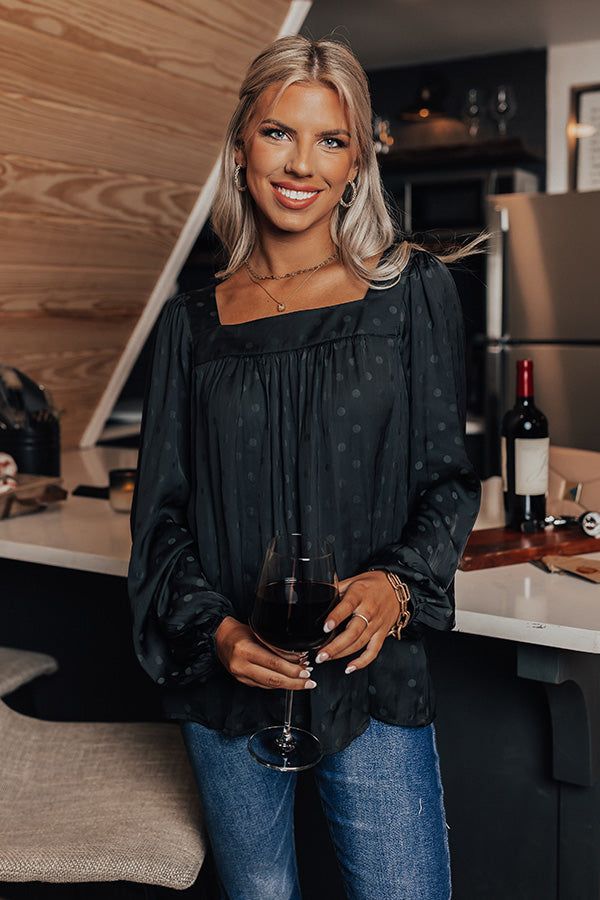 Link Up Shift Top In Black sold by Impressions