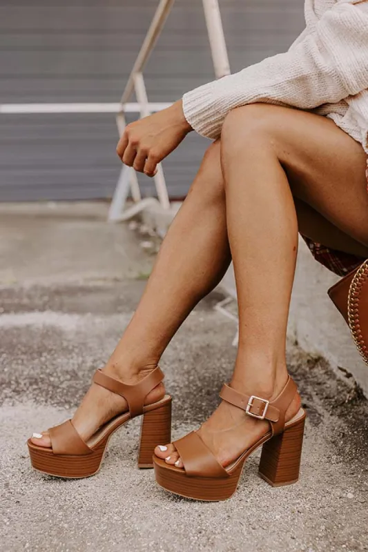 The Walton Platform Heel In Brown sold by Impressions