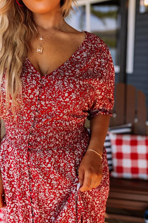 Floral Euphoria Maxi In Red Curves sold by Impressions product image thumbnail 5