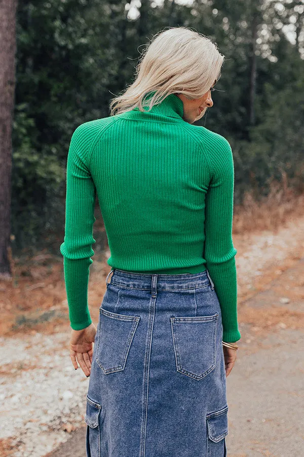 Passing Time Ribbed Top In Green sold by Impressions product image thumbnail 4