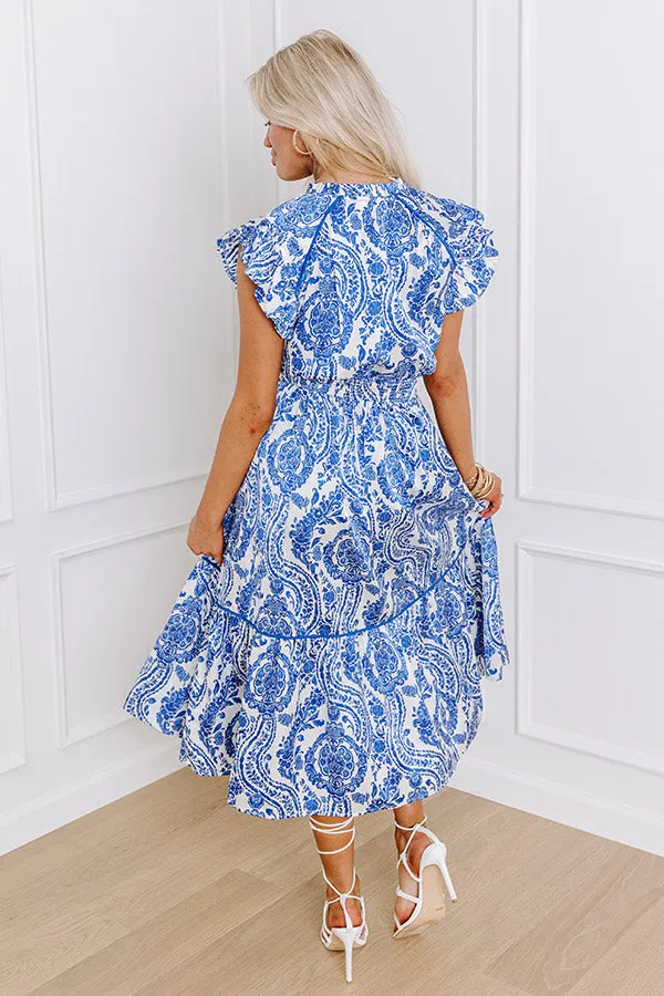 Riviera Rendezvous Satin Midi in Royal Blue sold by Impressions product image thumbnail 5