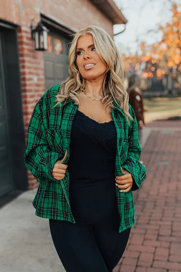 Evergreen State Of Mind Plaid Jacket In Green Curves sold by Impressions product image thumbnail 3