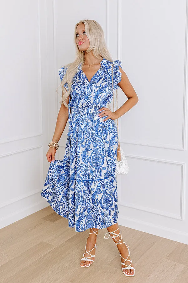 Riviera Rendezvous Satin Midi in Royal Blue sold by Impressions product image thumbnail 3