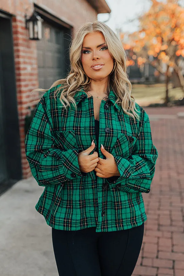 Evergreen State Of Mind Plaid Jacket In Green Curves sold by Impressions
