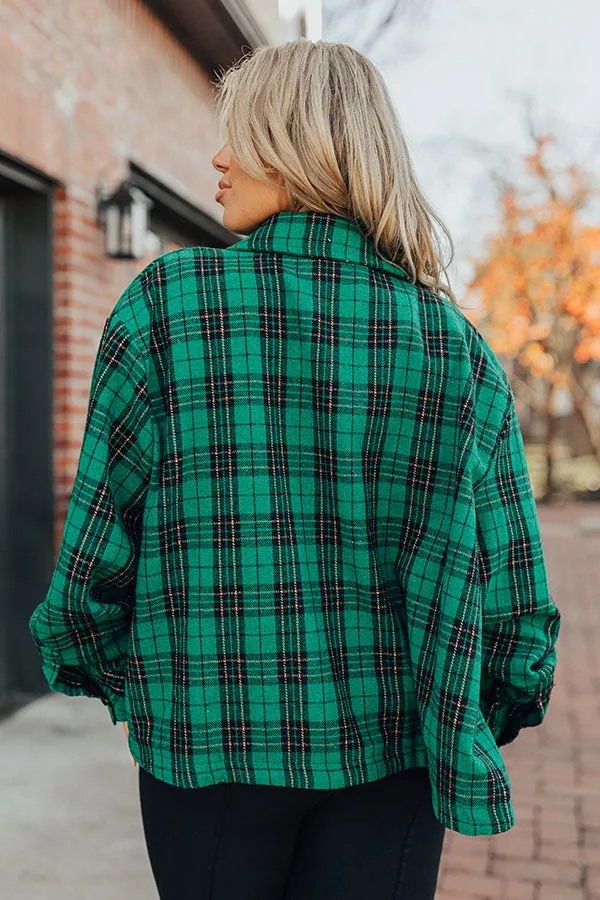 Evergreen State Of Mind Plaid Jacket In Green Curves sold by Impressions product image thumbnail 4