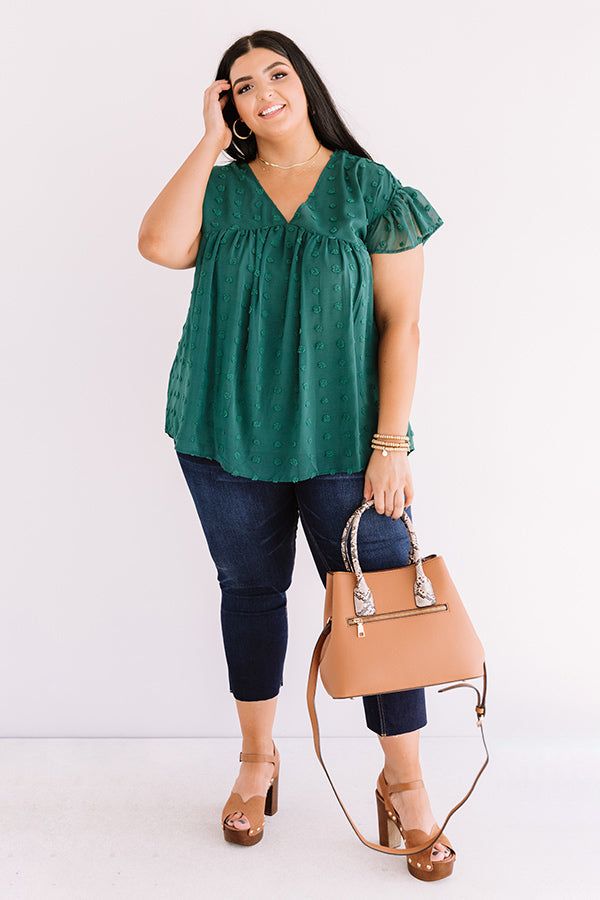 Autumn Edit Babydoll Top In Hunter Green Curves sold by Impressions product image thumbnail 2