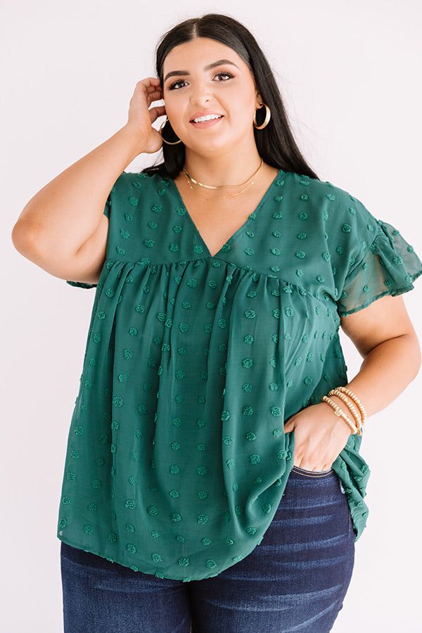 Autumn Edit Babydoll Top In Hunter Green Curves sold by Impressions product image thumbnail 3