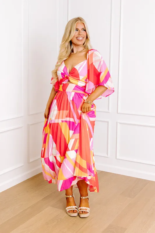 Sunshine and Sorbet Pleated Midi Curves sold by Impressions