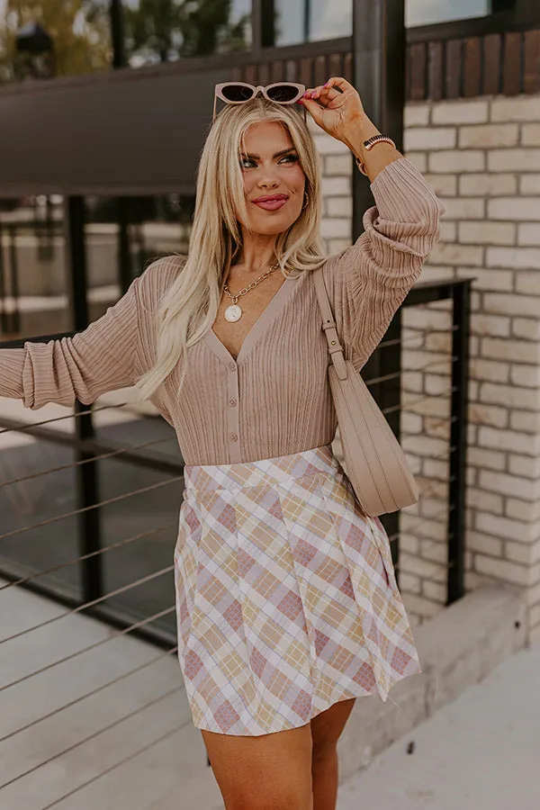 Fresh Breeze Ribbed Cardigan In Mocha Curves sold by Impressions