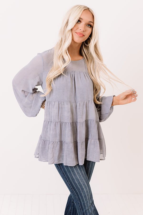 Brink Of Midnight Shift Top In Airy Blue sold by Impressions product image thumbnail 2