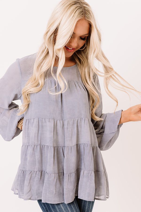 Brink Of Midnight Shift Top In Airy Blue sold by Impressions product image thumbnail 3